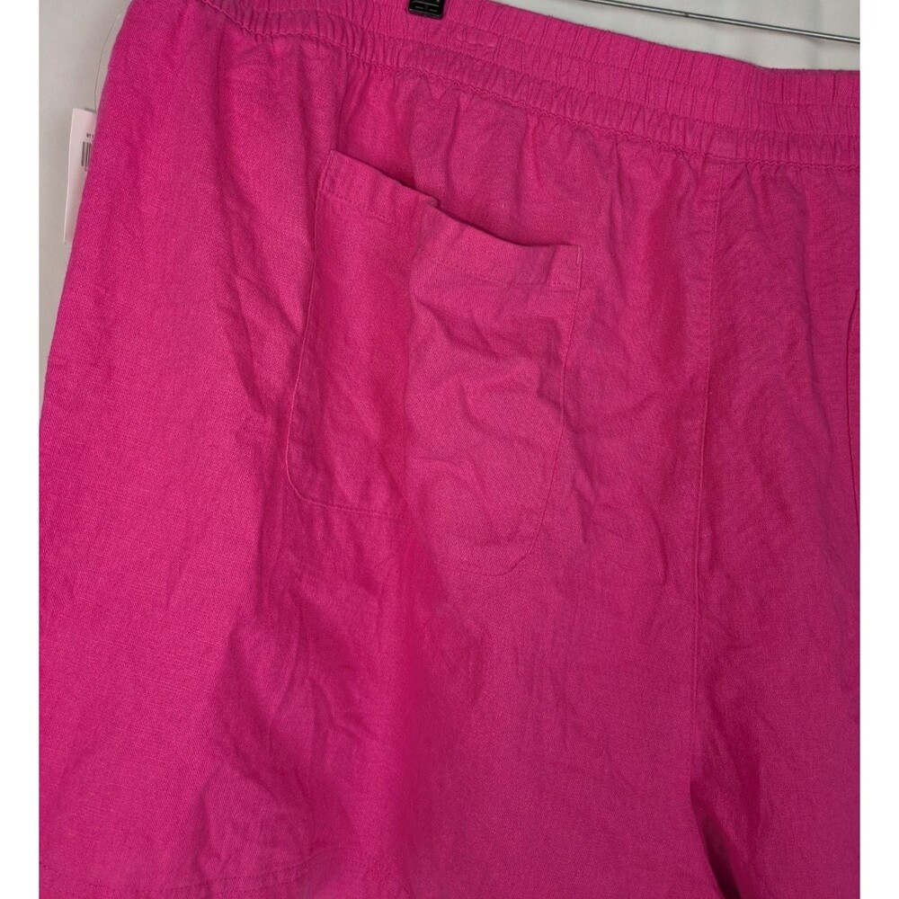 Old Navy Shorts 3X NWT Pink Linen Blend Elastic Waist Pull On Barbiecore Plus - Picture 5 of 8